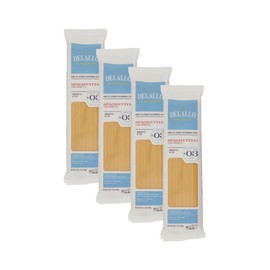 DeLallo Thin Spaghetti Pasta, 1 Pound Bag, 4 Pack, Al Dente Texture, Made in Itay, Made with Durum Wheat Semolina Flour, Cooks in 9 Minutes, Non-GMO, Long Cut