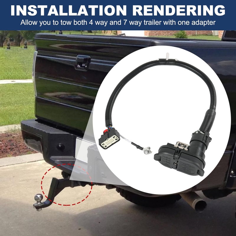 DICMIC Trailer Hitch Tow Wiring Connector Harness Kit Compatible with