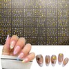 30 Sheets Gold Nail Stickers Decals Gold Star Line Nail