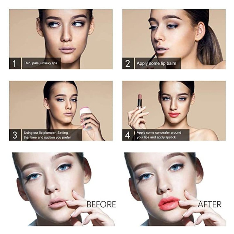 Electronic Lip Plump Device Lightening Lines Time Control Massaging Portable