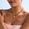 AOLIMI 18K Gold Plated Star Pendant Necklace for Women Chunky