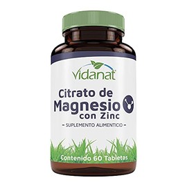 Vidanat Citrato de Magnesio con Zinc  60 Tabletas  Suplemento Alimenticio Natural para Nutrición Diaria                                               