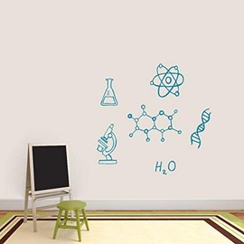 Sweetums - Vinyl Wall Decal Decorative Decor Sticker for Kids and Teens, Bedroom, Playroom, Classroom - Chemistry Set Wall Decals | Large | Teal | Pick Your Color