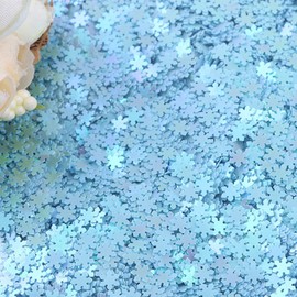 Mesiyun Nail Art 3D Glitter Sequins Nails Shining Flakes Acrylic Powder Dust Chunky Flake for Nails Decoration Manicure Tips 12Colors (12 Colors Snowflake Sequin)
