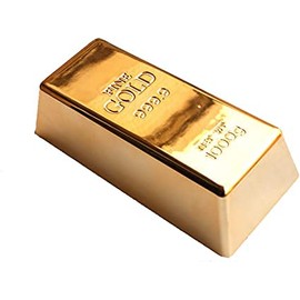 EDOBLUE Gold Bar Doorstop Shiny Fake Fake Golden Brick Replica Gold Paperweight Door Stopper Decorations Realistic Gold Bar Brick Prop Movie Prop