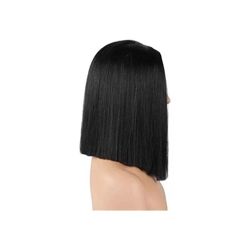 Jorla Peluca Cabello Lacia Negra Bob Mujer Fibra Natural Moderna