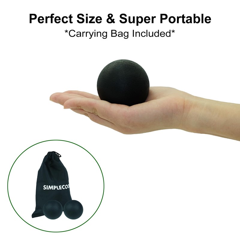 Small Hard Massage Ball 2 Pack. Lacrosse Ball Size Fascia