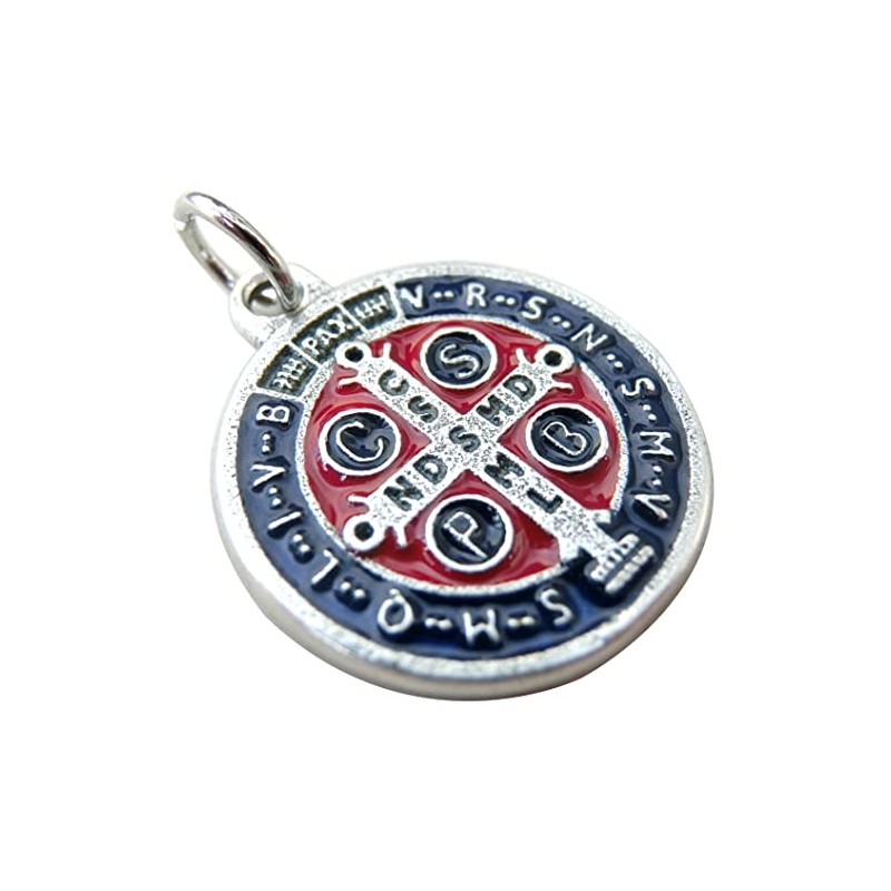 GTBITALY 60.048.31 Medal of Saint Benedict Silver Enamel Size 2