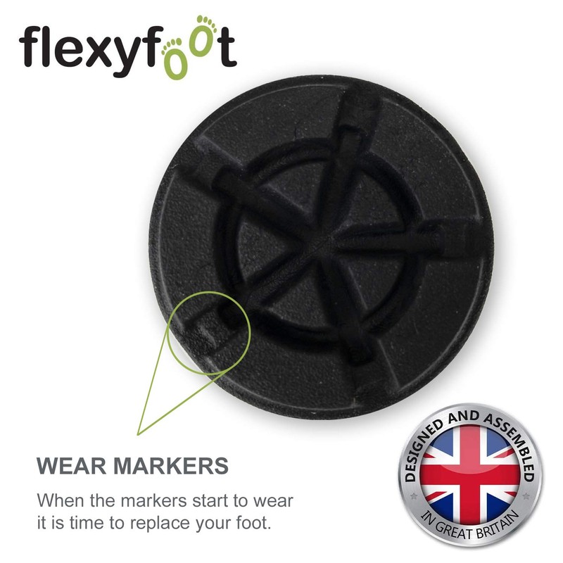 Flexyfoot Shock Absorbing Crutch Ferrule Replacement Foot – Universal Fit