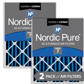 Nordic Pure 20x24x4 (19_3/8 x 23_3/8 x 3_5/8) Pleated Air Filters MERV 7 Plus Carbon 2 Pack