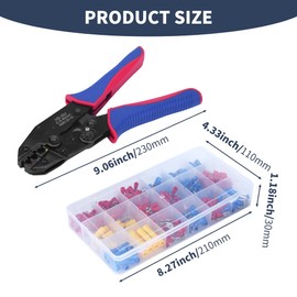 Crimping Plier Set,Crimping Tool with 300pcs Insulated Wire Terminal,Insulated Wire Terminal Crimping Tool Kit,for Spade Connectors,Wire Crimping Tool Kit with Insulated Electrical Connectors