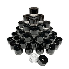 POP-VAC (50 Pack Refillable Storage Vacuum Seal Container Jar For Herb Floral Powder Spice Concentrates - 4ml Clear Gloss