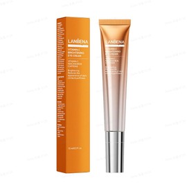LANBENA Vitamin C Brightening Eye Cream 15ml – Reduces Dark Circles, Puffiness & Fine Lines, Brightening & Anti-Aging Under Eye Treatment, 0.5 Oz