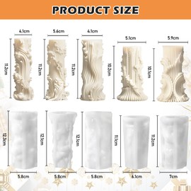 5 Stück Zylinderförmig Kerzenformen, Silikonformen Gießformen mit 50PC15CM Kerzendocht, Kerzenformen Zum Gießen, DIY Silikonform Kerzen für Handgemachte Seifen Urlaubskerzen