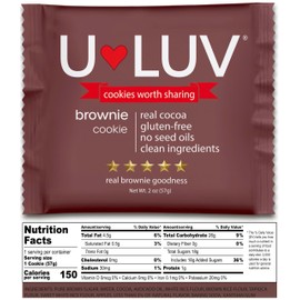U-Luv Brownie Cookies – Top 14 Allergen-Free, Gluten-Free, School Safe Snack – No Nuts, Dairy, Eggs, or Soy – 2 oz Soft-Baked Cookies (Pack of 6)