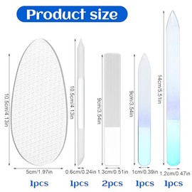 6 Pcs Glass Nail File and Buffers Cuticle Pusher Set Foot Scrubber | Manicure Kit for Women Nail Buffer Block, Women Callus Remover Tools Glass Natura