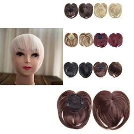 Faringoto Short Wigs with Bangs Black Invisible Toupee Thinning Hair Extensions Wig Hairpiece Thick Top Hair Pieces