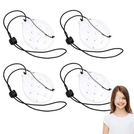 LAKJUOZ Pack of 4 Transparent Medical Eye Patches for Adults and Children, Adjustable, Comfortable Eye Mask After Surgery, Breathable Eye Patch for Left or Right