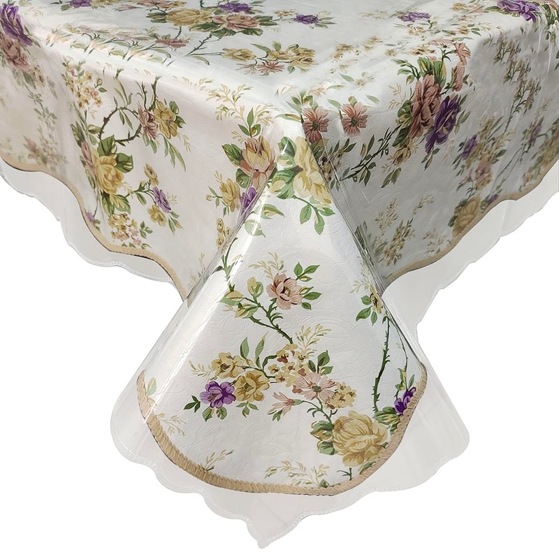 Clear Oval Tablecloth Protector 60 x 90 Inch – Heavy-Duty