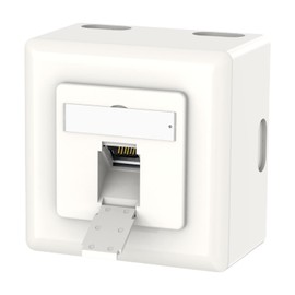 VCELINK Network Socket Cat6A Universal, 1 x RJ45 Port LAN Socket Shielded, Data Socket Surface-Mounted or Flush-Mounted, RJ45 Socket, 10 Gigabit Ethernet Network AP Socket, POE, CAT7 CAT6 CAT5, White