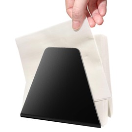 Compact Black Metal Dispenser Self-Adjusting Napkin Holder for Standard Paper Napkins, Sturdy Design Ideal for Kitchen Countertops, Dining Tables & Breakfast Bars