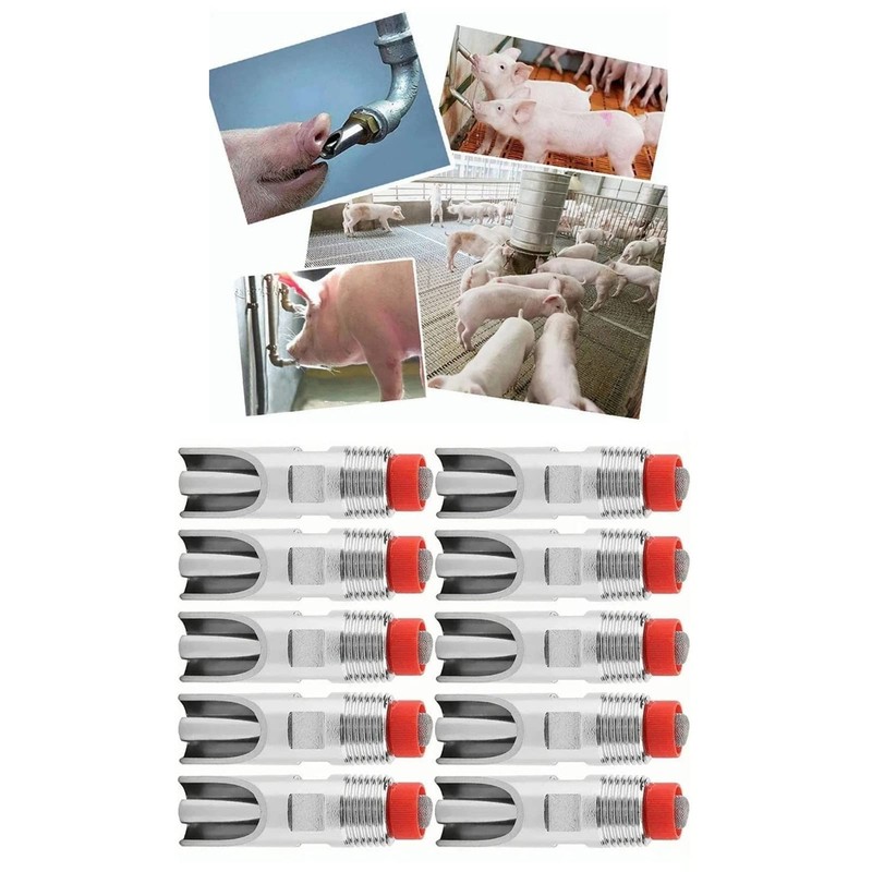 10Pcs Pig Nipple Drinkers, Prevent Leakage Nipple Drinker Feeder for