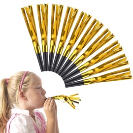 36pcs/Set Gold Noise Makers for Kids Adults Party Horns and Blowers Noisemakers for Adults Birthday Sporting Events Party Blower
