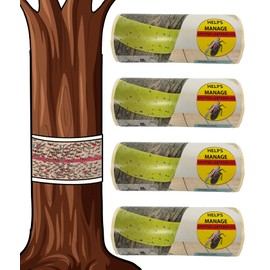 W4W, Spotted Lantern Fly Tree Trap - 4 Rolls (30 Feet Each Roll) - Lanternfly Tree Tape Creates a Sticky Barrier Protecting Trees from Harmful Insects - Non-Toxic