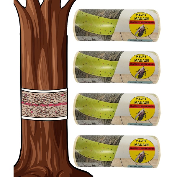 W4W, Spotted Lantern Fly Tree Trap - 4 Rolls (30