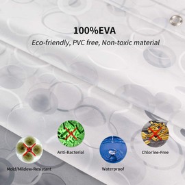 WELTRXE Shower Curtain Liner with Magnets, Shower Curtains Waterproof for Bathroom, Heavy Duty Shower Liner PVC Free,Bathroom Curtains 72x72 Inch