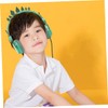 Operitacx Rhinestone Dinosaur Ear Headphones with Mic Soft Earmuffs Volume