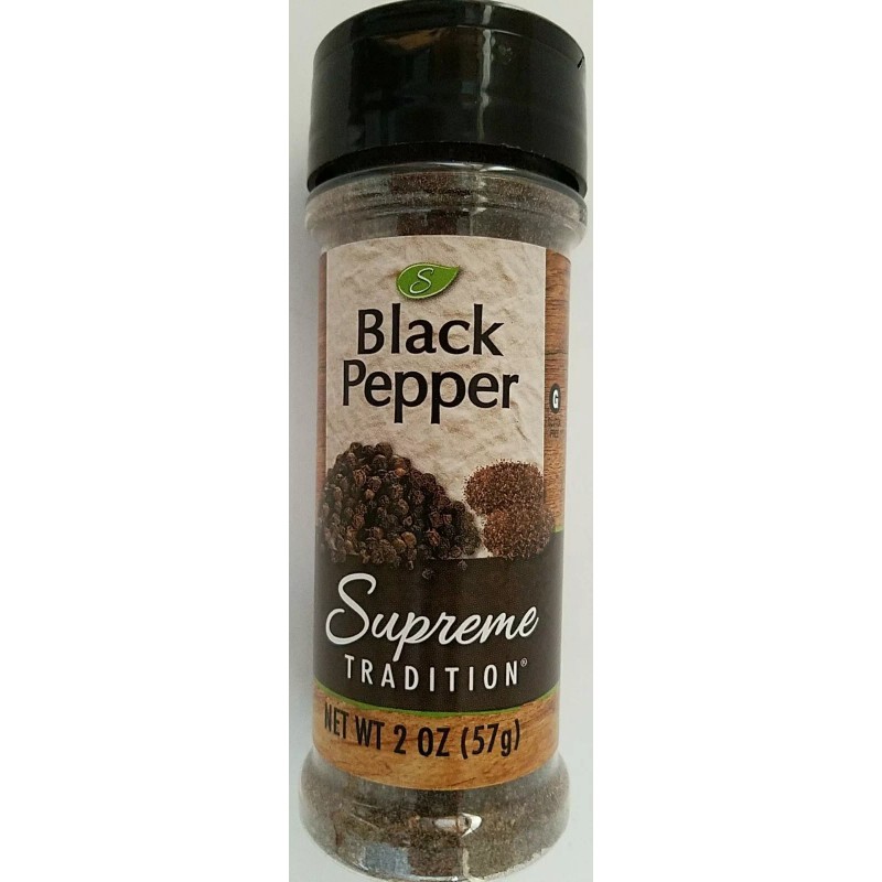 Supreme Tradition Culinary Black Pepper Ground Seasoning 2 oz (57g)