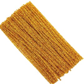 Gold Pipe Cleaners, 100PCS Glitter Pipe Cleaners for Craft, Chenille Stems Craft Supplies & Materials, Colored Pipe Cleaners for DIY Art and Craft Projects - 12 Inch