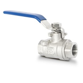 3/8" NPT Full Port Ball Valve, Female x Female Thread 2-Piece Ball Valve, Heavy Duty Ball Valve with Blue Locking Handles 1000WOG for Water Oil Gas (3/8", DN10)