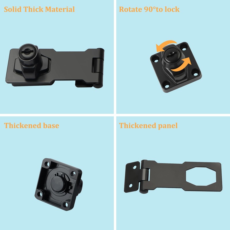 Alise Keyed Hasp Lock,2.5 Inch Safety Packlock Clasp Hasp Lock