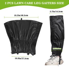 Wanocean 2Pcs Lawn Care Leg Gaiters, Waterproof Trimming Leg Protectors, Leg Guards for Weed Eating, Adjustable Leg Chap for Hiking Work Outdoor Garden for Men and Women