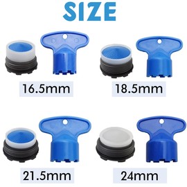 TIHOOD 24PCS Faucet Cache Aerators with 4 Pcs Faucet Aerator Key Cache Aerators Replacement Inserts for Sink M16.5 18.5 21.5 24 mm for Bathroom or Kitchen