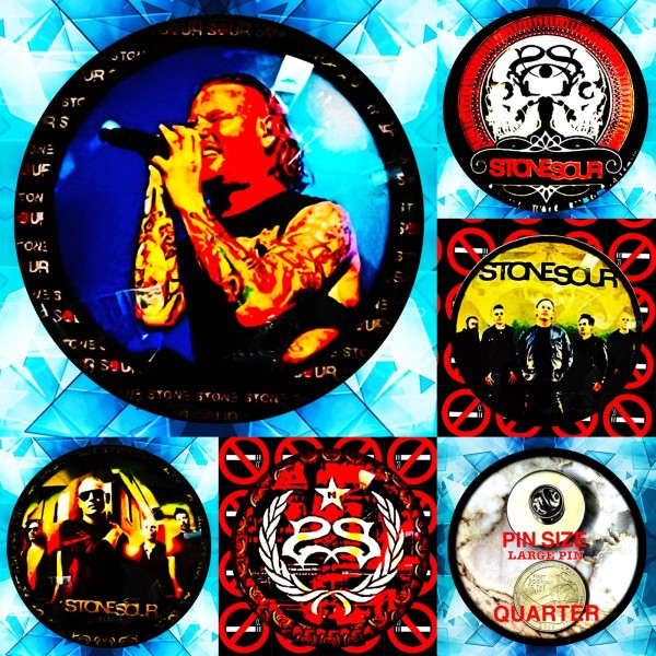 STONESOUR HYDROGRAD FIVE LARGE PIN CONCERT GOODS & MEMORABILIA