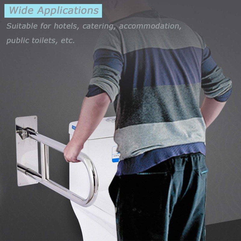 FlySkip Fold Down Grab Bar - 24" Stainless Steel Flip-Up