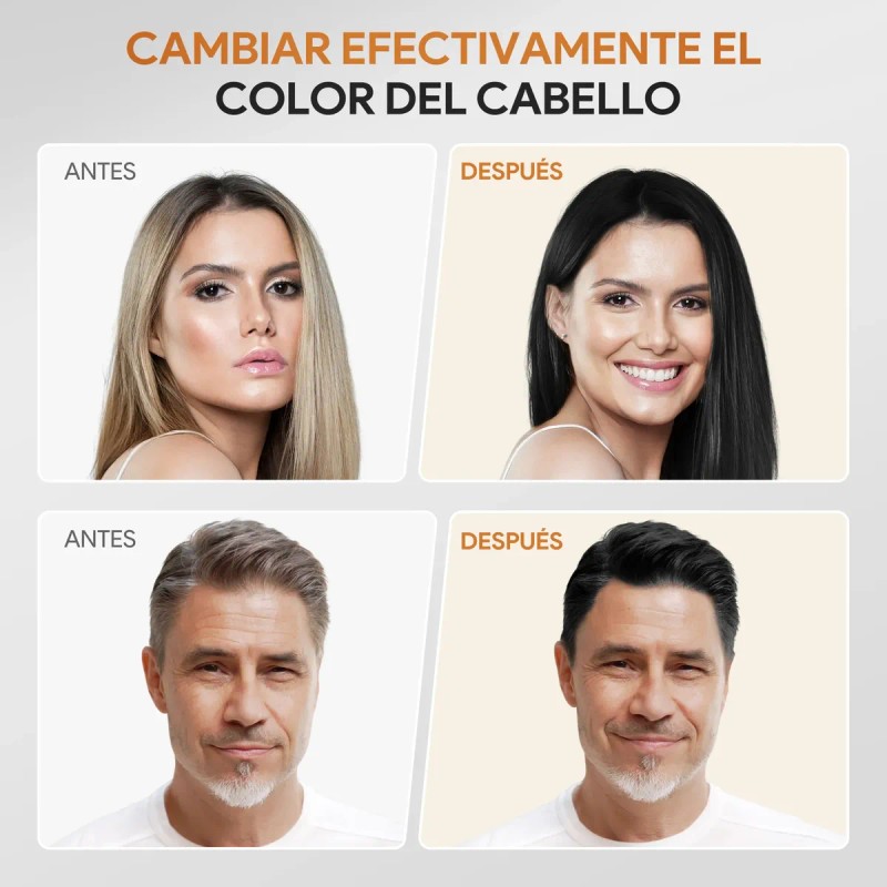 Shampoo Tinte Instantáneo Cubre Canas 3en1 Natural Jengibre