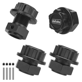 daitoku 17mm Extended Aluminum Wheel Hex Hub Kit - 4PCS Splined Wheel Nuts with Anti-Dust Caps Compatible with Arrma ARRMA 1/10 4S KRATON Outcast V2,1/8 Mojave 4S