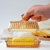 6'' Champagne Glass Butter Dish with Lid for Countertop Kitchen