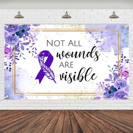 Wollmix Mental Health Awareness Banner Decorations Poster Sign Backdrops Photography Background Charity Activities Items Party Decor Supplies Photo Booth for Home Office 70.8x43.3inch