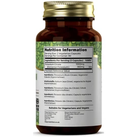 Ezyleaf Potassium Citrate | 180 High Strength Potassium Capsules - 1000mg Potassium Citrate per Serving | Potassium Supplements | Clean, No Fillers Formula | Vegan, Non-GMO Gluten & Allergen Free | UK