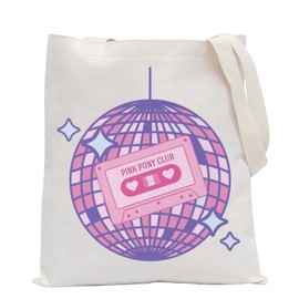 POFULL Singer Song Gift Music Lovers Gift Pop Music Fans Tote Bag Singer Fans Gift Pink Disco Shoulder Bag (PINK PONY CA)