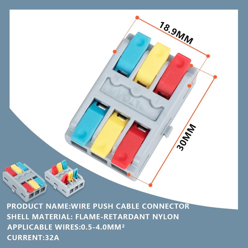 Innfeeltech 10 Pcs Connecting Ternimal, 3 In 3 Out Connection