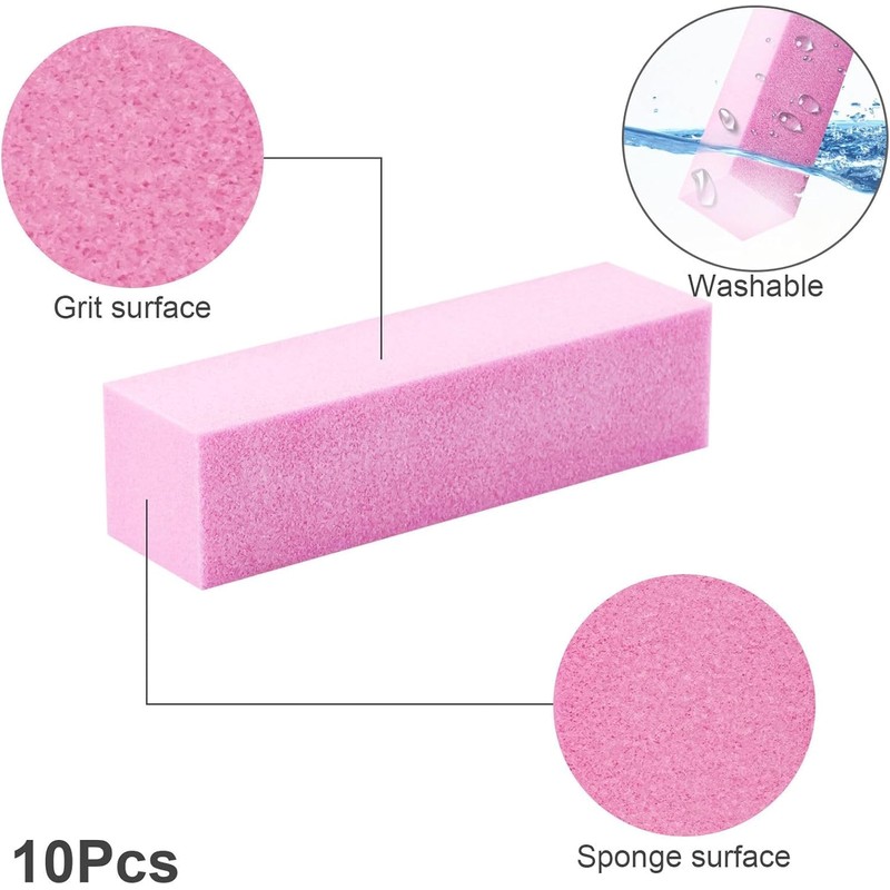 10 Pieces Nail Sanding Blocks Nail Polishing Blocks 4-Sided Manicure