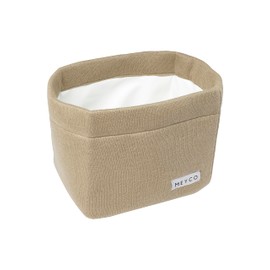 Meyco Baby Knit Basic Changing Table Basket (High Quality Materials, Made from 100% Cotton, Removable Inner Layer, Easy to Clean by Hand Wash, Size: 21 x 16 x 16 cm), Taupe