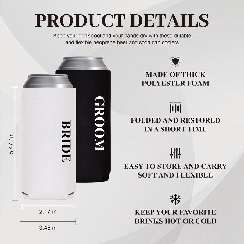 GroomBrideGifts Cute Wedding Gifts - Bride and Groom Novelty Slim