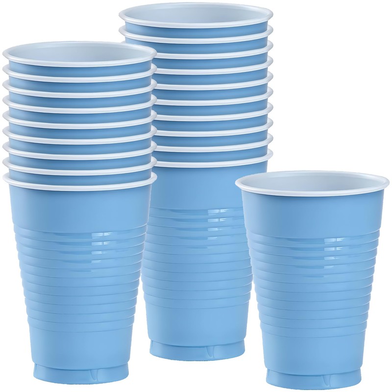 Light Blue Solid Color Plastic Party Cup (12 Oz.) 20
